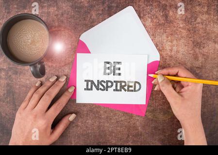 Konzeptuelle Bildunterschrift inspiriert sein, Business Ansatz außergewöhnliche Qualität, die sich aus einigen kreativen Impulsen ergibt Stockfoto