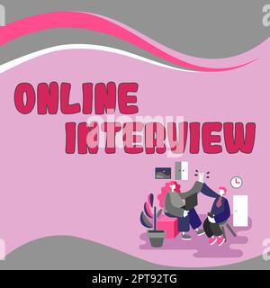 Schreiben Anzeigetext Online-Interview, Word zur Durchführung psychischer Gesundheitsberatung über das Internet Stockfoto