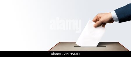 Abstimmung und Wahlkonzept. Die richtige Entscheidung treffen Stockfoto