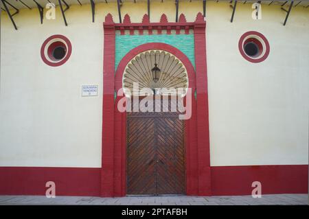 Stierkampfarena von Almendralejo, Badajoz, Extremadura, Spanien. Blick im Freien Stockfoto