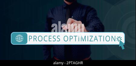 Inspiration mit Signage Process Optimization, Word for Improve Organizations Efficiency Maximize Throughput Stockfoto