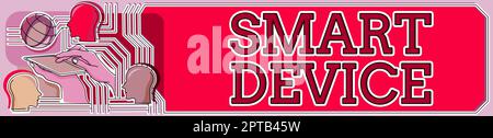 Konzeptionelle Bildunterschrift Smart Device, Internet-Konzept Elektronisches Gadget, das in der Lage zu verbinden, teilen mit dem Benutzer interagieren Stockfoto