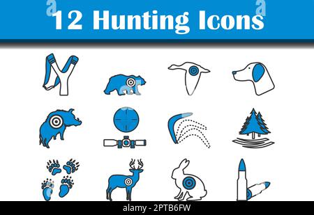 Symbol Für Die Jagd Eingestellt Stock Vektor