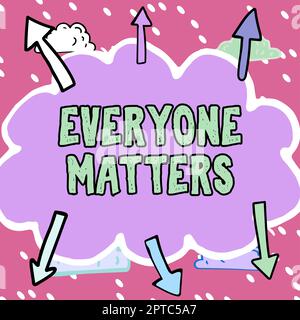 Textunterschrift, in der jeder auf den Punkt kommt, Word zur Beschleunigung der Verteilung von Waren und Dienstleistungen wichtige Botschaften, die in Form von Cloud Wit geschrieben wurden Stockfoto