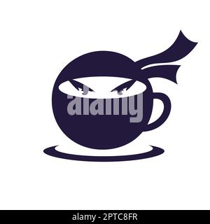 Ninja coffee vector logo design. Logo for cafÃ©, restaurant, bar etc. Stock Vektor