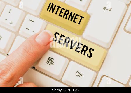 Handwriting Text Internet Server, Word geschrieben über Surfen im Internet Navigieren im World Wide Web Stockfoto