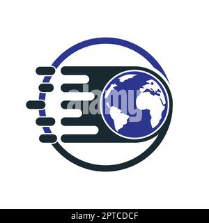 Logo für World Express und Logistik. Logo für Versand und Versand Express-Service. Stock Vektor