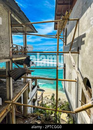 Blick auf den Bingin Beach in Bali, Indonesien Stockfoto