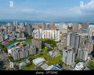 Lin Kou, Taiwan, 12. Juli 2022: Draufsicht auf die Stadt Lin Kou Stockfoto