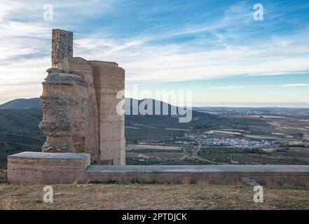 Casa de Reina aus der Vogelperspektive von der muslimischen Zitadelle, Badajoz, Extremadura, Spanien Stockfoto