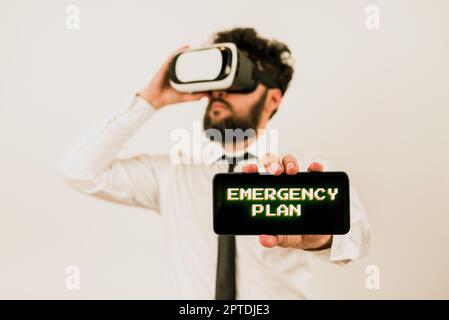Handschriftschild Notfallplan, konzeptionelle Fotoverfahren für die Reaktion auf größere Notfälle vorbereitet sein Stockfoto