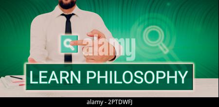 Text zeigt Inspiration Philosophie, Geschäftsidee Lernen Sie fundierte Methoden der Forschung und Analyse zu entwickeln Stockfoto