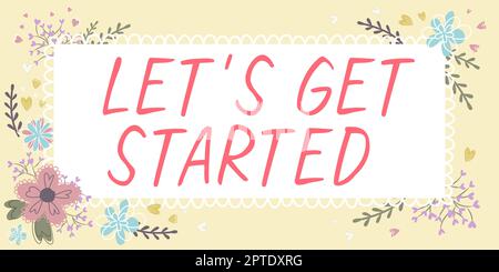 Text, der Inspiration zeigt, lässt loslegen, Internet-Konzept, das jemanden ermutigt, etwas zu beginnen oder zu tun Stockfoto