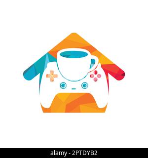 Designvorlage für das Vektor-Logo des Gamer-Cafés. Stock Vektor