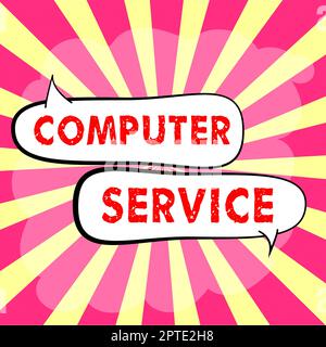 Textüberschrift Darstellung des Computerdienstes, Unternehmensüberblick Prozess des Erfassens von Informationen zu einem bestimmten Thema Abstract Typing New Antivirus Stockfoto