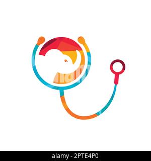 Elephant Health and Clinic Vector Logo Design Template. Stock Vektor