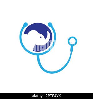 Elephant Health and Clinic Vector Logo Design Template. Stock Vektor