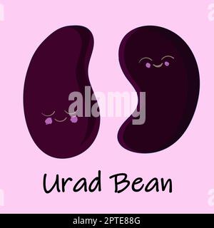 Süßes Cartoon-Gemüse mit Lächeln auf den Gesichtern und Emotionen. Karten FÜR KINDER S EDUCATION.Cute Gemüsearakter. Vektordarstellung isoliert Stock Vektor