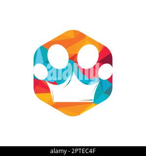 Britische Tierhandlung mit Vektorlogo. Pfotensymbol mit Vektordarstellung des Kronenlogos. Stock Vektor