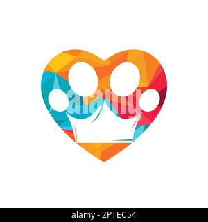 Britische Tierhandlung mit Vektorlogo. Pfotensymbol mit Vektordarstellung des Kronenlogos. Stock Vektor