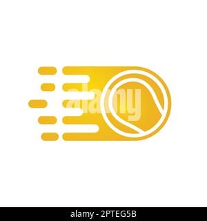 Fast Tennis-Vektor-Logo-Design. Design-Konzept für Speed Game-Logo. Stock Vektor
