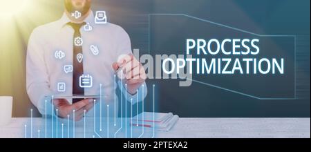 Textverarbeitungs-Optimierung, Word Written On verbessern die Effizienz von Unternehmen Maximieren Sie den Durchsatz Stockfoto