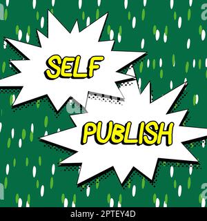 Konzeptionelle Darstellung Self Publish, Business Showcase veröffentlichte Arbeiten unabhängig und auf eigene Kosten Indie Author Stockfoto