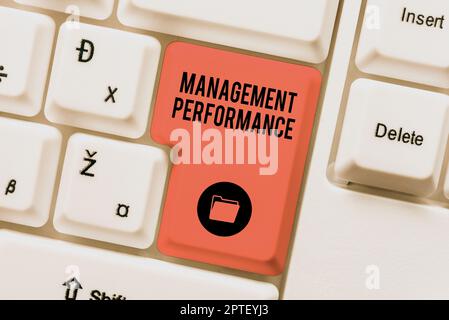 Schreiben mit Text Management Performance, Business Idea Feedback zu Managementfähigkeiten und Kompetenzen Stockfoto