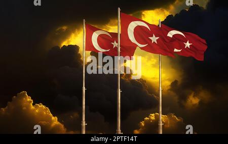 Türkiye, türkische Flagge – Republik Türkei Stockfoto