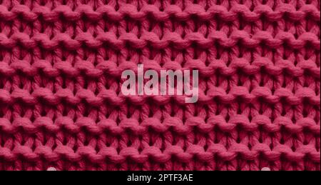 Gestricktes Viva Magenta-Material, Nahaufnahme Stockfoto
