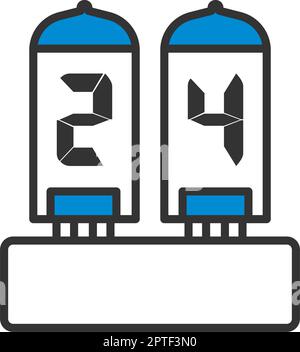 Leuchtsymbol Für Elektrische Ziffern Stock Vektor