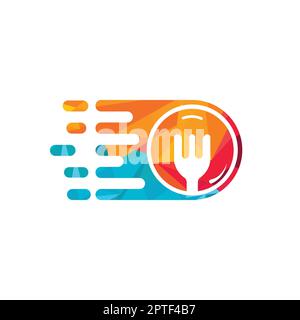 Vektor-Logo für die Lebensmittellieferung. Speedy Food Logo-Konzept. Stock Vektor