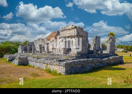 Großer Palast 25, Maya-Ruinen in Tulum, Riviera Maya, Yucatan, Karibisches Meer, Mexiko. Stockfoto