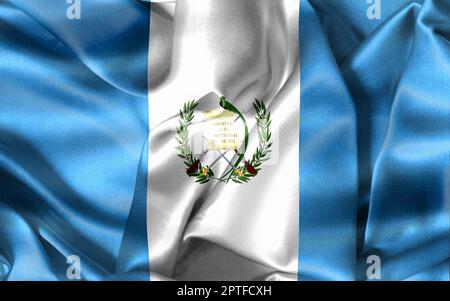 Guatemala-Flagge - realistische wehende Stoffflagge Stockfoto