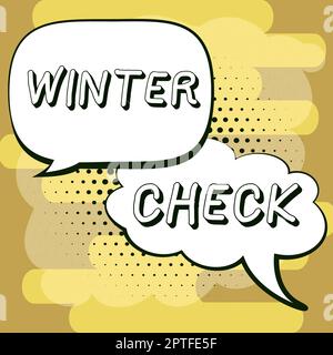 Handschriftentext Winter Check, Wort geschrieben auf kälteste Saison Wartung Vorbereitung Schnee Schaufel Hiemal Stockfoto