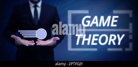 Text zeigt Inspiration Game Theory, Wort für Zweig der Mathematik mit der Analyse von Strategien beschäftigt Stockfoto