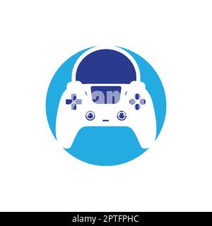 Vektorlogo für den Game Shop. Design. Einkaufstasche Kombination Joystick Symbol Vektordesign. Stock Vektor