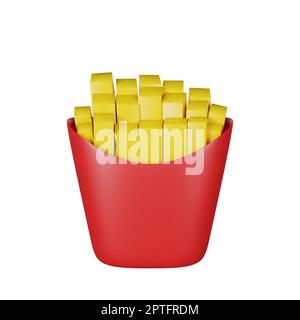 3D Darstellung des Symbols „pommes frites Junk Food“ Stockfoto