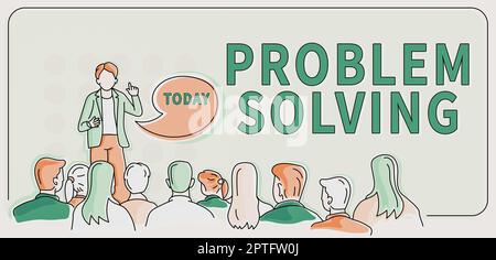 Inspiration zeigt Zeichen Problemlösung, Internet-Konzept mit einer guten Fähigkeit, eine Lösung für ein Problem zu finden Stockfoto