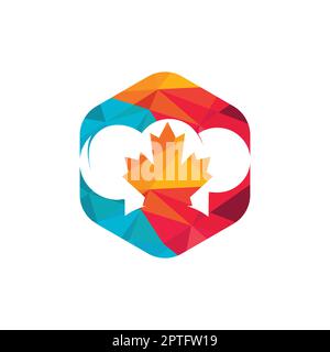 Vorlage für das kanadische Küchenchef-Vektor-Logo. Ahornblatt mit Logo des Chefkochs. Stock Vektor