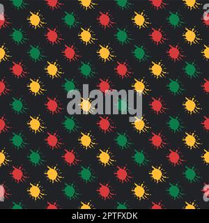 Happy Kwanzaa Holiday African nahtlose Muster-Design mit Festival-Stil-Element auf Vorlage Hand gezeichnet Cartoon flache Illustration Stockfoto