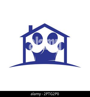 Britische Tierhandlung mit Vektorlogo. Pfotensymbol mit Vektordarstellung des Kronenlogos. Stock Vektor