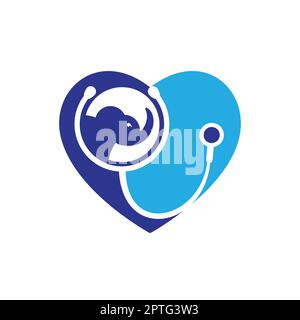 Elephant Health and Clinic Vector Logo Design Template. Stock Vektor