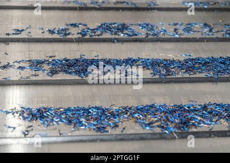 Maschinenschrott auf CNC-Maschine oder Drehmaschine Stockfoto