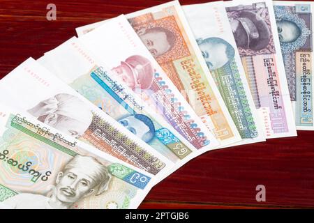 Altes Myanmar Geld - Kyat ein geschäftlicher Hintergrund Stockfoto