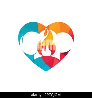 Hot Chef hat Vector Logo-Designvorlage. Kochmütze und Logo der Feuersymbol. Stock Vektor