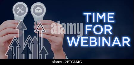 Schreiben Anzeige der Zeit für Webinar, Word für e-learning, Webkonferenzen, Webcasting, Online-Zusammenarbeit in Echtzeit Stockfoto