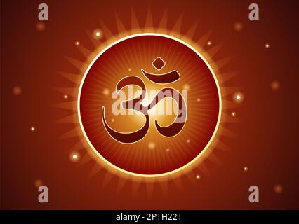 Symbol des Hinduismus flacher Hintergrund Cartoon Handgezeichnete Vorlagen Illustration Stockfoto