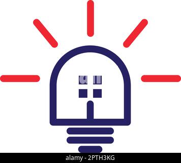 Vorlage zur Illustration des Vektorkonzepts für die Glühlampensymbole im Haus Stock Vektor