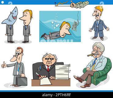 Cartoon-Geschäftskonzepte und Persönlichkeitsgruppen Stock Vektor